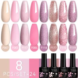 LILYCUTE 12PCs 7ml Nude Brown Red Nail Gel Polish Set Semi Permanent UV Gel For Nail Art Manicure Soak Off Gel Nail Polish Kit