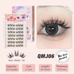 Yelix Glue Free Lashes Soft Natural Eyelashes Thick False Eyelashes DIY Individual Lash Clusters Daily Dating Makeup Lashes