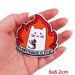 Animal Cat Possum Fox Patch Cartoon Embroidery Patch Iron On Patches For Clothing Thermoadhesive Patches On Clothes Sewing Badge