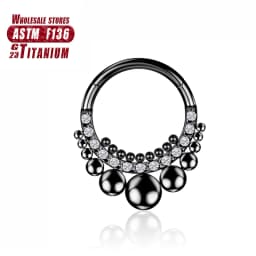 G23 Titanium Flower Nose Rings Hoop Zircon Piercing Diaphragm Tragus Cartilage Ear Perforated Clicker Ladies Lip Body Jewelry