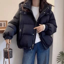 High Quality Thickened Hooded down Cotton Jacket for Autumn Winter Short Stylish Versatile Small Size Teenage Girl Coat
