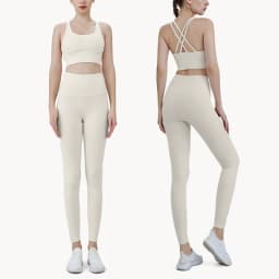 Summer New 2 Piece Yoga Clothes Women's Tracksuit Athletic Cross Back Nylon Yoga Top Women Sports Bra Leggings Pilates Fitness