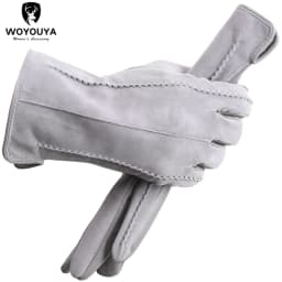 Colored Suede women's leather gloves,warm winter gloves,High-end leather gloves women,winter sheepskin women's gloves-2007