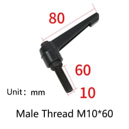 10PCS Adjustable Handle Lever Clamping Handles Metal Knob Machinery Tools Male Female Thread Diameter M4-M16 Length 10mm-80mm