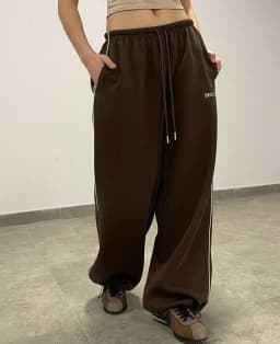 Casual Solid Color Trousers Autumn New Style Elastic Waist Lace Up Letter Embroidered Sweatpants Fashion Sports Style Pants