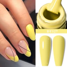 MEET ACROSS 7ml Orange Red Pink Gel Nail Polish Laser Sparkling Soak Off Semi Permanent Nail Art UV Gel Varnishes Spring Summer