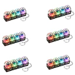2026 New High-Transparency Four-Button Light-Emitting Stress-Relief Button Keychain Mechanical Keyboard Style Toy Pendant