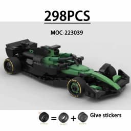 F1 Racing Car Building Blocks 8-Grid Racing Champion Vehicle (With Stickers) Children's Birthday Gift Christmas Toy Gift