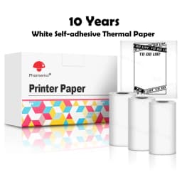 Phomemo 3 Rolls Self-adhesive Transparent Sticker Thermal Paper for T02 M02X Label Sticky DIY Photo Texts Study Notes Printing