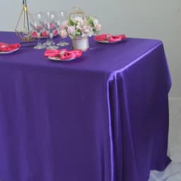 Reusable Satin Tablecloth Wedding Mariage Party Decoration Polyester Picnic Countryard Birthday Christmas Table Cloth White/Blue