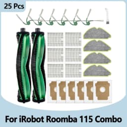 Fit For IRobot Roomba 115 Combo/115 Combo+ Vacuum Cleaner Replacement Parts Main Roller Brush Side Brush Filter Mop Pad Dust Bag