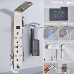 Bathroom Shower Panel LED Rainfall/Waterfall Shower Head