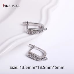Earring Making Supplies Gold Plated Zircon Earwire Earring Hooks DIY Women Earring Jewelry Making Accessories Wholesale