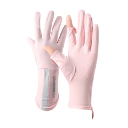 Summer Sunscreen Gloves Women Thin Ice Silk Anti-ultraviolet Dew Finger Touch Screen Driving Riding Non-slip Breathable Gloves