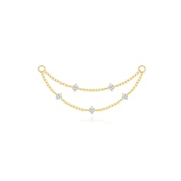 AIDE 925 Sterling Silver 9 Types Zircon CZ Chain Spare Parts Rock Punk Hoop Piercing Hoops Drop Earring Fine Jewelry Gift 1pc