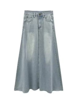 High Waist Loose Fit Straight Leg Mid-Length Denim Skirt for plus Size Women Summer New Style Retro Blue A-Line Skirt