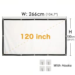 Portable Projector Screen 16:9 Foldable Projection Screens Home Cinema House Indoor Outdoor Theater 4K HD 1080P Anti Light Flat