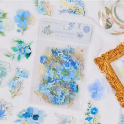 40Pcs/Bag Aesthetic Flower Stickers Pack Fresh Plant Hand Account DIY Material Decorative Stationery Stickers