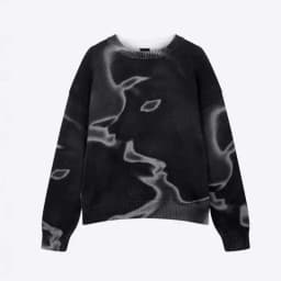 HKSH Spring New Men Tide 3D Printed Thick Needle Round Collar Sweater Fashion Niche Streetwear Y2K Sweatshirt Women Loose HK4362