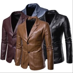 2026 Men Slim Autumn New Causal Vintage Leather Jacket Coat Men Design Motorcycle Biker Zipper Pocket PU Leather Jacket Coat