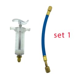 Car A/C Oil/Dye Injector 30Ml 1Oz with Low Side Quick Coupler Adapter 1/4 Air Conditioning Automotive Oiler Injection Syringe