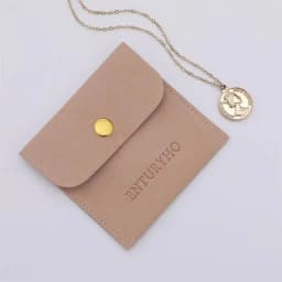 50 Personalized Logo Size Microfiber Jewelry Gift Pouch Velvet Snap Button Rings Earrings Packaging Organizer Wedding Favors Bag