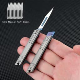 Mini Titanium Alloy Scalpel Utility Cutter, Portable EDC Replaceable Surgical Blade Keychain Knife For Unboxing DIY Craft Carvin