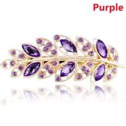 Sparkly Rhinestone Leaf Shaped Barrettes Hairpin Non-Slip Crystal Spring Hair Clips For Women Girls Thin Thick Hair French Style