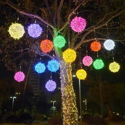 Waterproof LED Rattan Ball Christmas Tree String Lights Outdoor 30CM Fairy Light Garland for Wedding Party Garden Backyard Decor
