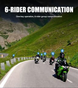 Mornystar S8 Motorcycle Intercom Bluetooth Helmet Headset 6 Riders Communicator BT Interphone,FM Radio,Share Music