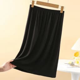 Modal Skirt Half-length Inner Skirt Thin Model Women's Summer Anti-exposure Black Short Skirt High-waist Knot