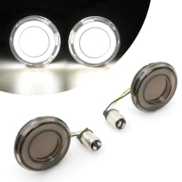 2" Bullet Style Rear Blinker Lamp Red Smoke Lens Cover LED Turn Signal Light For Harley Sportster Tri Glide Touring Road King