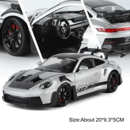 1:24 Scale Supra A80 911 GT3RS Supercar Model Toy Alloy Diecast Shock Absorption Doors Opened Sound Light Collection Sports Cars
