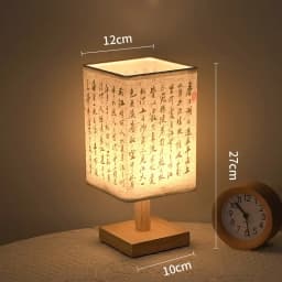 LED Decoration Table Lamps Simple Chinese Style Dimmable Plug Night Light Fabric Lampshade Square Bedroom Bedside Desk Lights