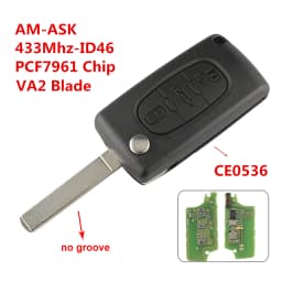 Flip Remote Car Key For Peugeot 206 207 208 307 308 407 607 807 Partner For Citroen C2 C3 C4 C5 Berlingo Xsara 3 Button HU83/VA2
