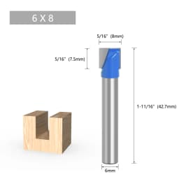 LAVIE 1pc 6mm Cleaning Bottom Bit Straight Router Bit Set Clean Milling Cutter Woodworking Power Machine-C C06006