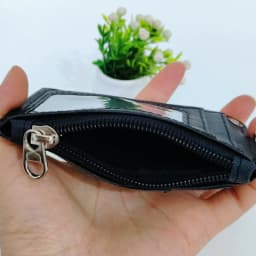 1Piece Neck Hanging Zipper Card Storage Box PU Leather Portable Lightweight Card Holder Teacher Student Work Supplies