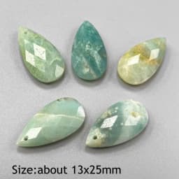 Water Drop Shape Stone Charms Faceted Amazonite Pendant Natural Gems Crystal Charms For Jewelry Making DIY Necklace 13x18mm