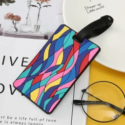 1PCS Geometric Soft Silicone Luggage Tags Suitcase ID Addres Name Holder Baggage Tag Label Travel Accessories Luggage Tags