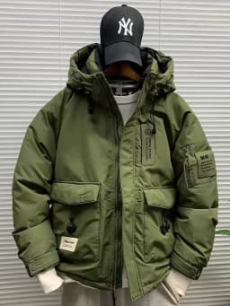 New 2025 Men's Parka down Jacket Thickened Warm Casual Loose Fit White Duck Feather Workwear Style Windproof Youth Fashion