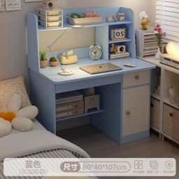 Desk Bookshelf Integrated Writing Desk with Bookcase for Bedroom Home Office Student Workbench