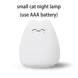 Colorful LED Night Light Animal Cute Cat Silicone Soft Breathing Cartoon Baby Nursery Lamp for Children Kid Gift Dropship