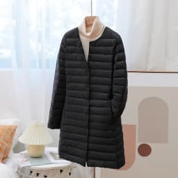 Women Lightweight Duck Down Jacket Long Round Neck Fashion Winter Coat Warm Casual Outfit Woman Clothing chaqueta plumas JK-247