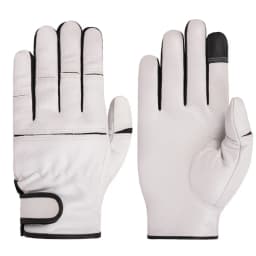Leather Work Gloves Stretchable Wrist Tough Sheepskin Working Glove Resistant Knit Wrist Canvas Backing Safety Supplies