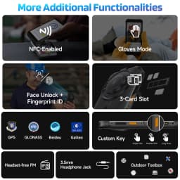Ulefone RugKing 4G Rugged Phone Android 15 Up to 16GB+256GB AI Smartphone 9600mAh Waterproof 5.99" 50MP NFC Global Version 126dB