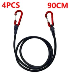 3PC 60-120cm 8mm Packing Ropes Outdoor Elastic Bungee Cords with Red Hooks Stretch for Bikes Car Luggage Roof Rack Camping Strap