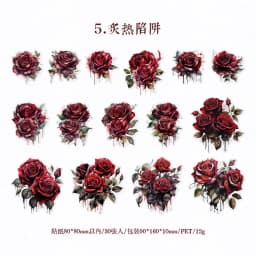 30 pcs Large size roses Stickers aesthetic Diy Stickers Aesthetic Scrapbooking Journal Deco Album Deco DIY Diary Stationery