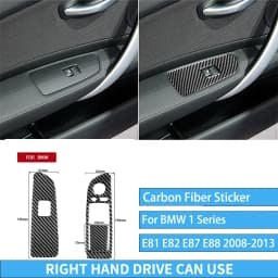 For BMW E81 E82 E87 E88 1 Series Interior Accessories 2008-2013 Gear Shift Knob Dashboard AC Outlet Carbon Fiber Cover Stickers
