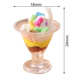 1/2pcs Drink Ice Cream Cups Cocktail Glass Model Pretend Play Mini Food Fit Play House Toy Doll Accessories Dollhouse Miniature
