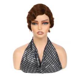 Short Finger Wavy Wig Curly Black Cute Wig Real African Black Wigs for Women Mommy Wig Is Looks Natural (1B Black)